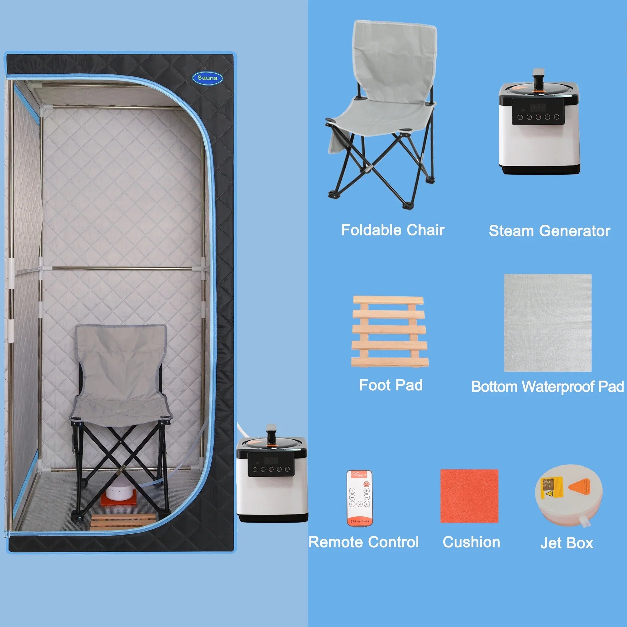 With black Steam Spa Sauna Cheelom Sauna Tent Home Sauna，Portable Body Full Box