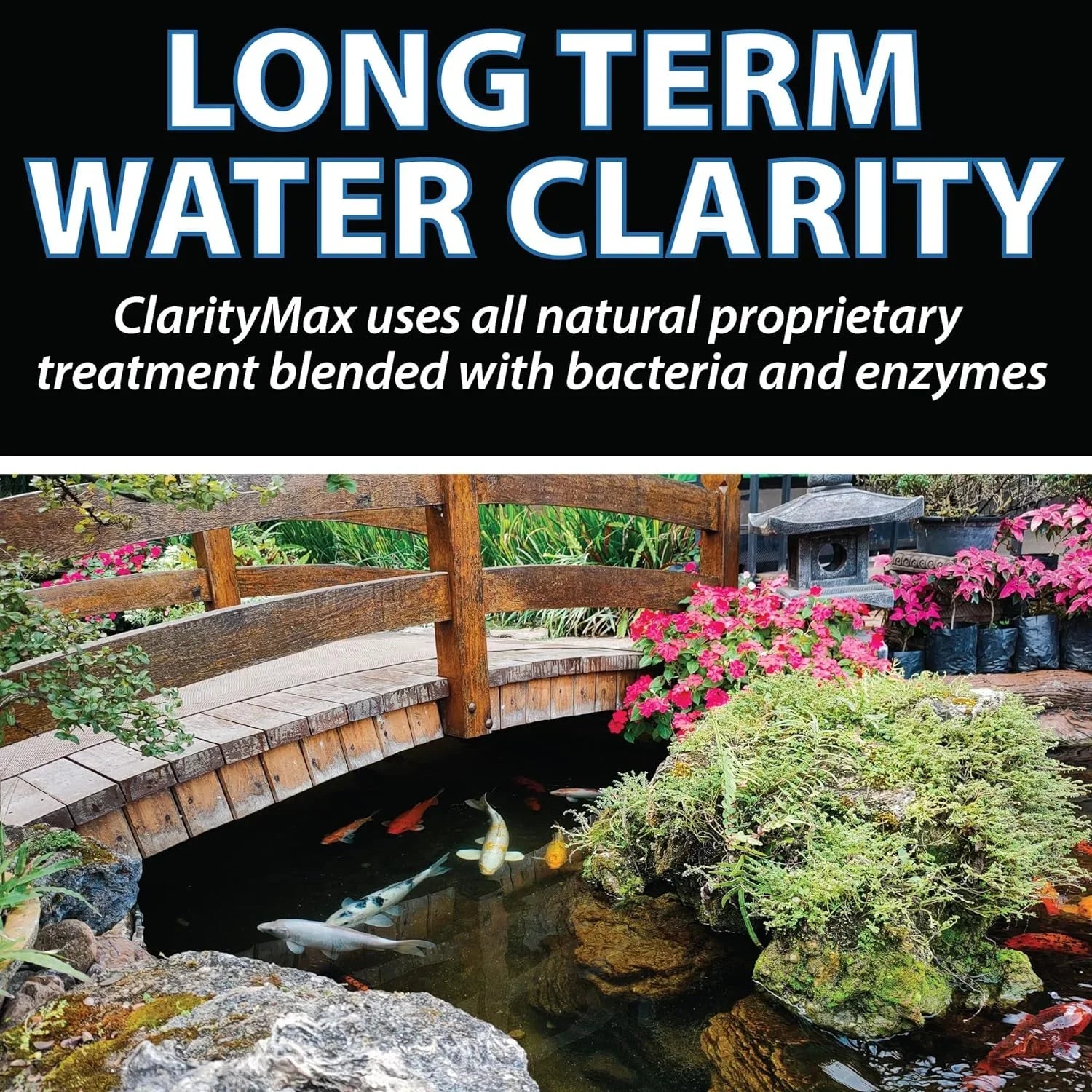 Enzymes Max Koi Remover, 25LB Fish & ClarityMax, Provide Clear liquid Clarity, Safe, Bacteria All-in-One Treatment, Beneficial Pet & All-Natural Algae Pond Crystal Stain Clarifier CrystalClear Garden