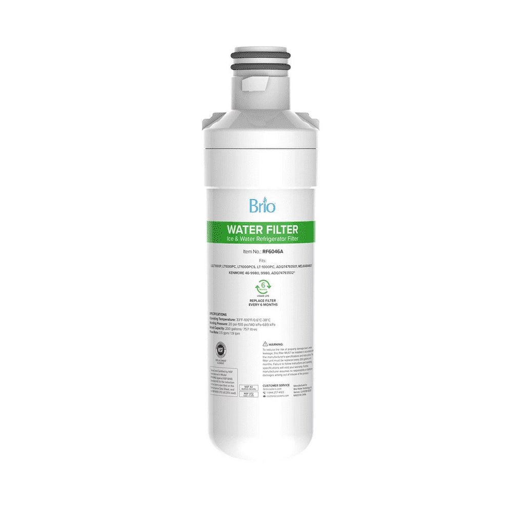 Filter Replacement Brio LT1000PCS, 6046A LT1000PC, LT-1000PC, LGLT1000P, With ADQ74793501 liquid Compatible Refrigerator