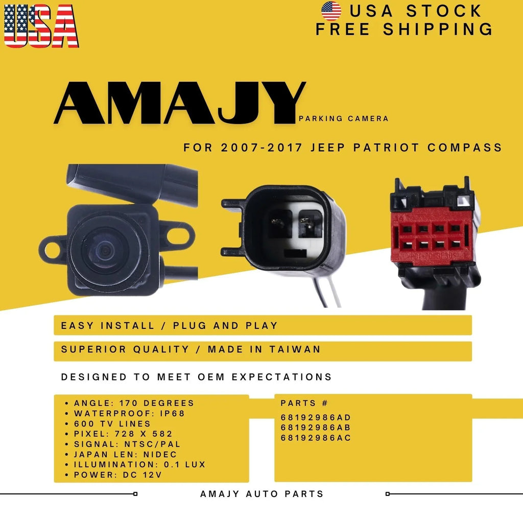 Backup Camera Replaces PATRIOT 68192986AB Jeep 68192986AD 68192986AC COMPASS for 07-17