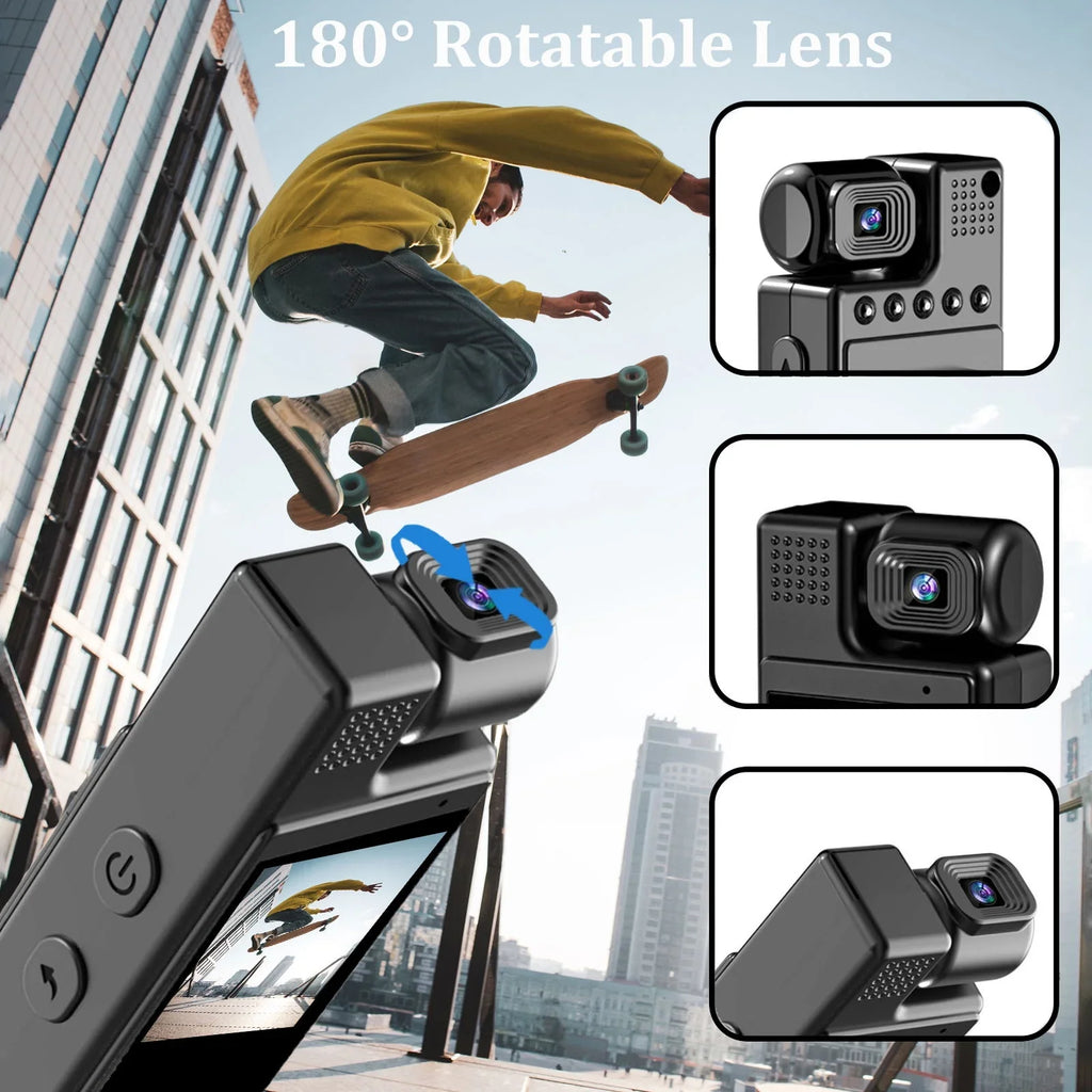 GoolRC Camera Hour 180°Lens and Screen, Rotatable, with Day WiFi, Night Recording, Video Document Life, Your 1.3in Audio 6 Battery Body TFT Vision