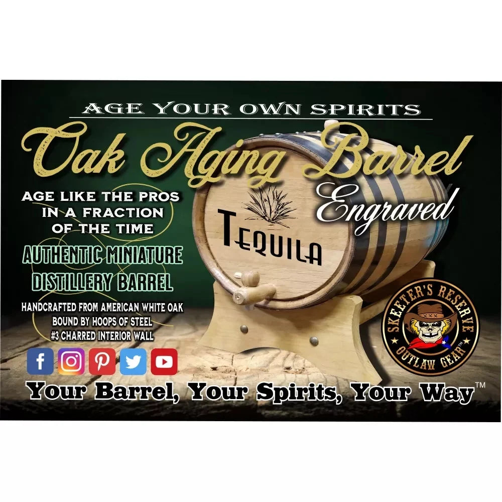(032) Aging Devil Barrel Irish Engraved - American Oak