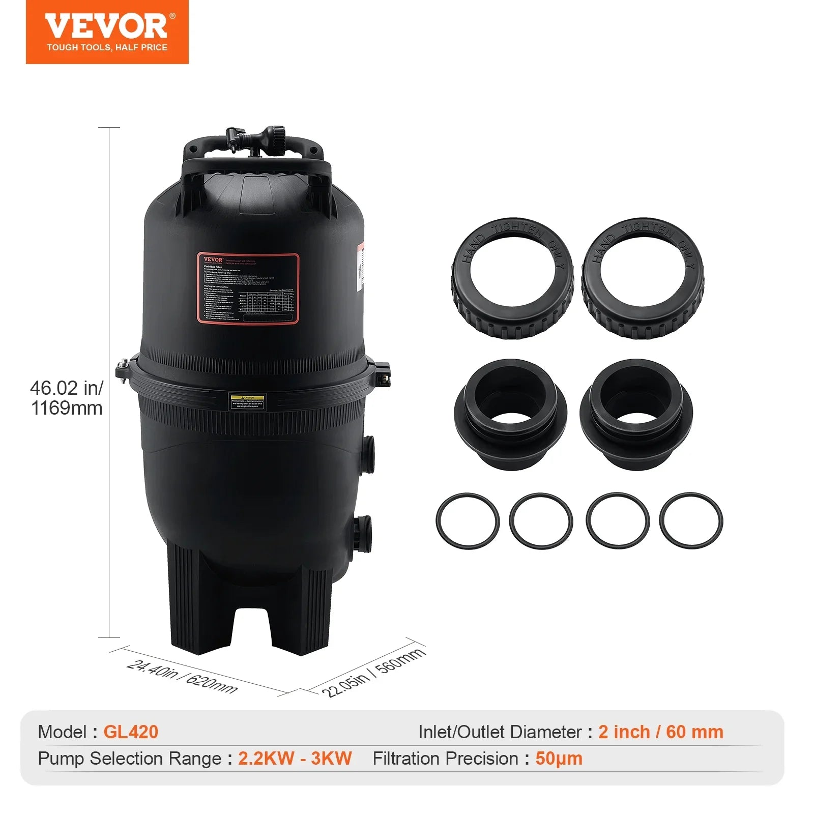 Filtration In/Above Pool Swimming Filter 425Sq.Ft SKYSHALO Pool Cartridge Ground