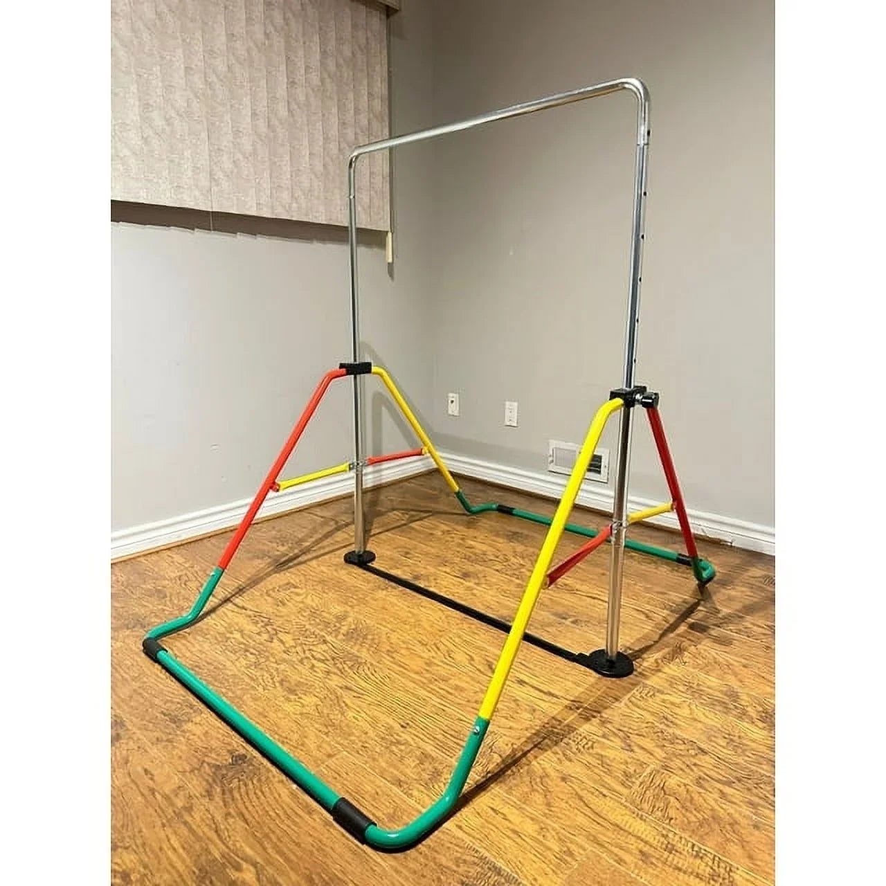 Bar Gymnastics Kids' Monkey (Red/Yellow) Horizontal for Playground Gymnasts - - Training Boys/Girls Bar Junior for Height-Adjustable Folding Kip - Equipment Bar Home Bar Expandable