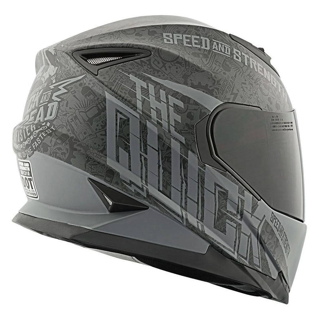 SS1310 Quick Dead Full All Speed&Strength Face Helmet-Blk/Grey, Sizes And