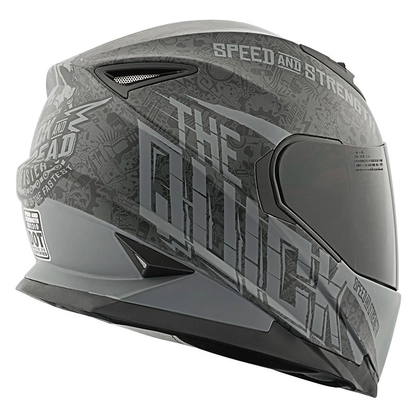 SS1310 Quick Dead Full All Speed&Strength Face Helmet-Blk/Grey, Sizes And