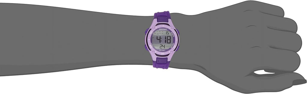 Ladies Digital Resin Bezel Display And Case Purple Castle Analog Watch BS-45-7062PUR
