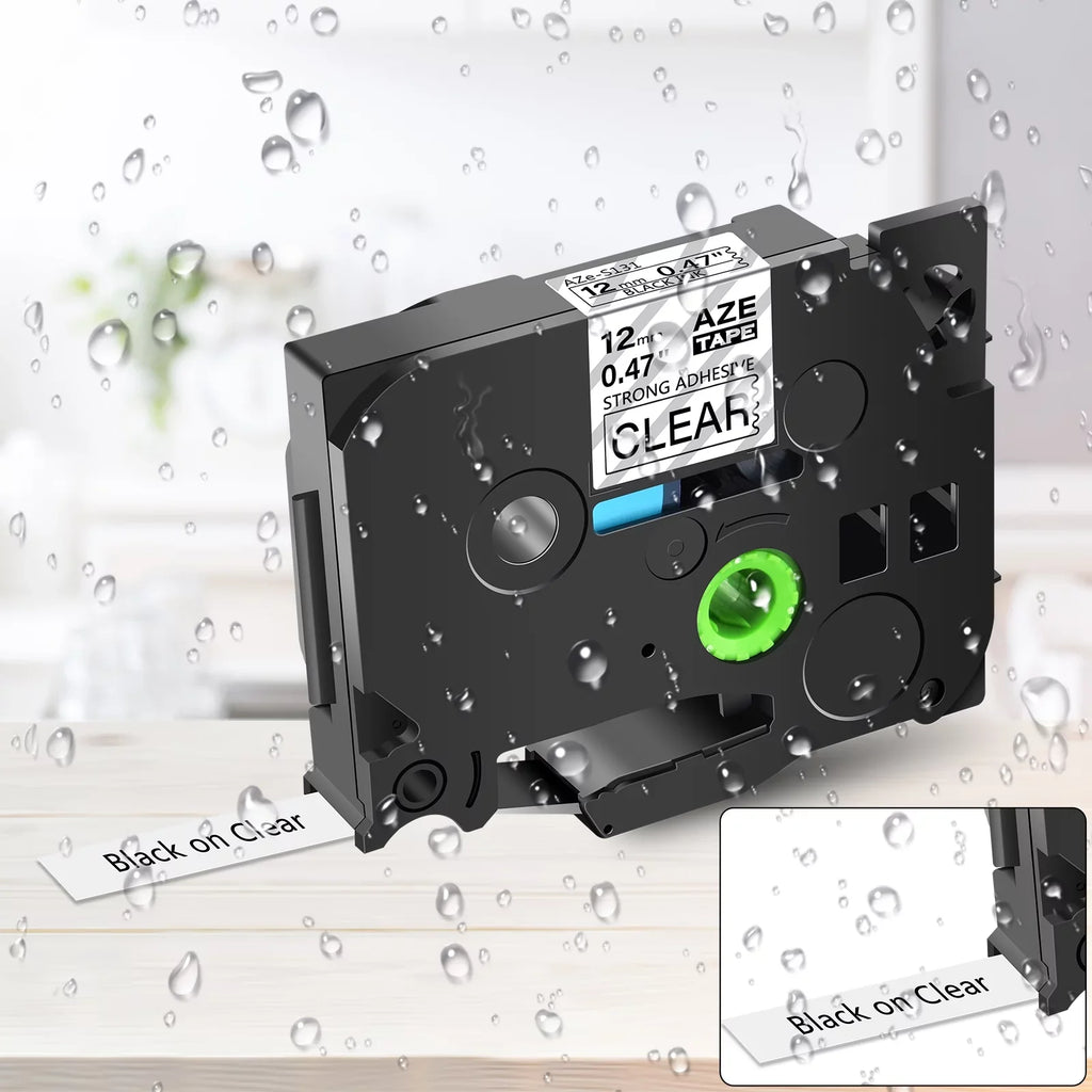 12mm Strength Laminated P-touch Clear Brother TZ-131 Black Label 100PK TZe-131 Extra GREENCYCLE Compatible for TZe TZe-S131 on TZ-S131 TZ Tape