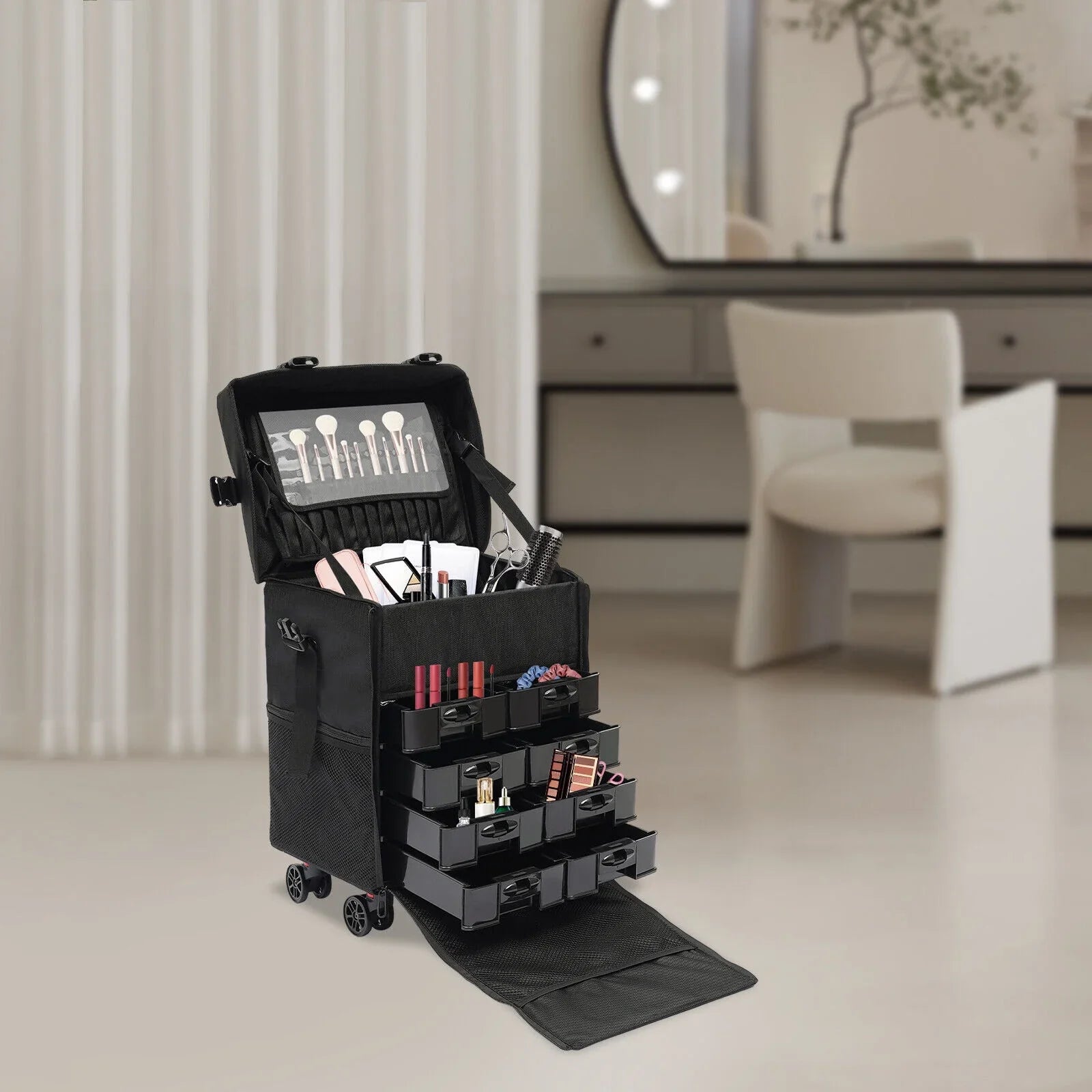 Cosmetic Storage Rolling PRO Train Trolley Case Modern Makeup Makeup