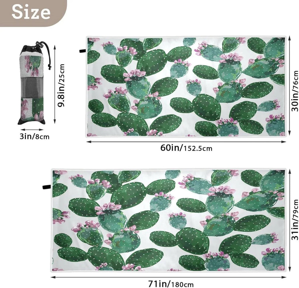 Camping Towel Quick Tropical Towels Holiday（267） Compact Lightweight Travel Absorbent Super - Swimming Oversized for Cactuses Bestwell Towel Beach - Dry
