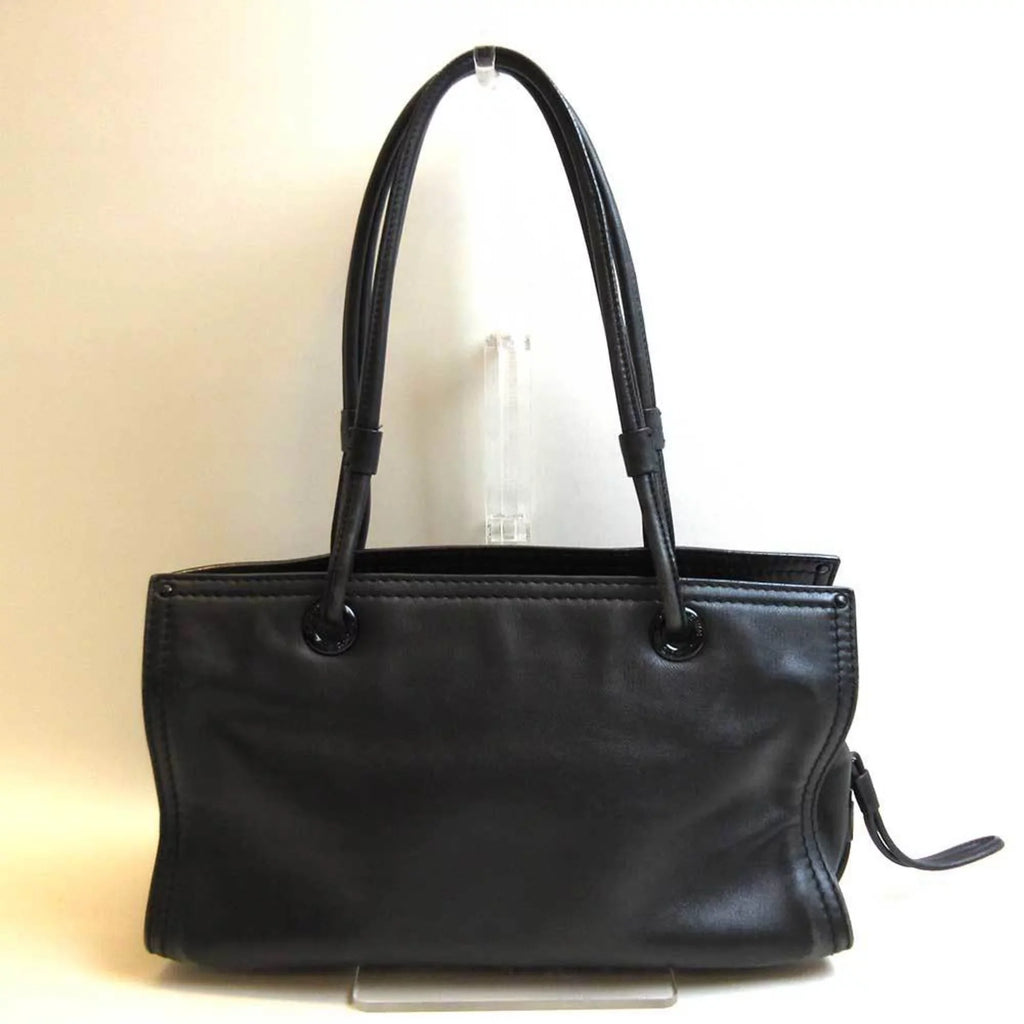 Bag Pre-Owned Black Semi-shoulder Shopper (Good) Women's Tote Loewe Leather
