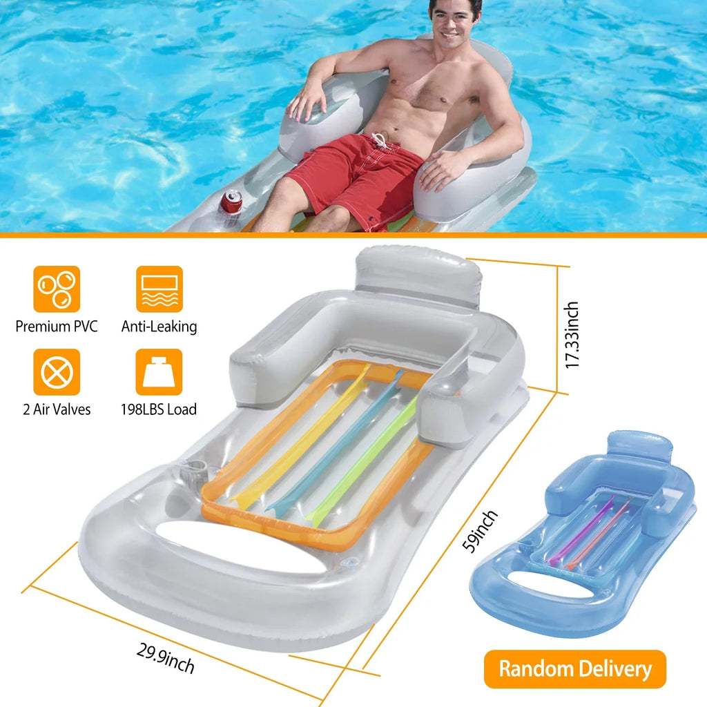 Inflatable White & iMounTEK Adults, for Lounge 2Pack Relaxing Pool Blue Mat, Float
