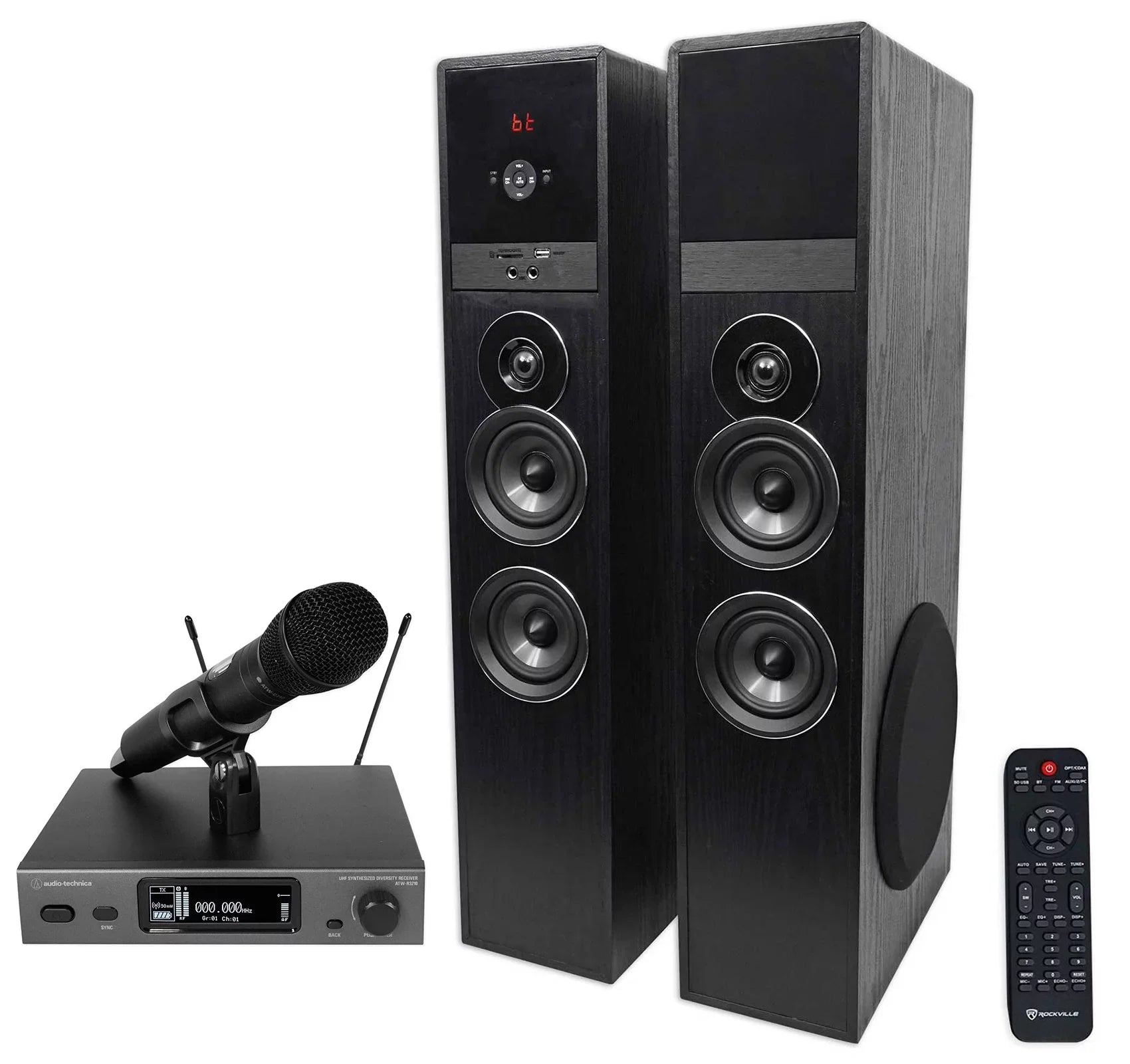 Technica Mic+Tower Audio Wireless Speaker Theater Home Handheld ATW-3212/C710DE2