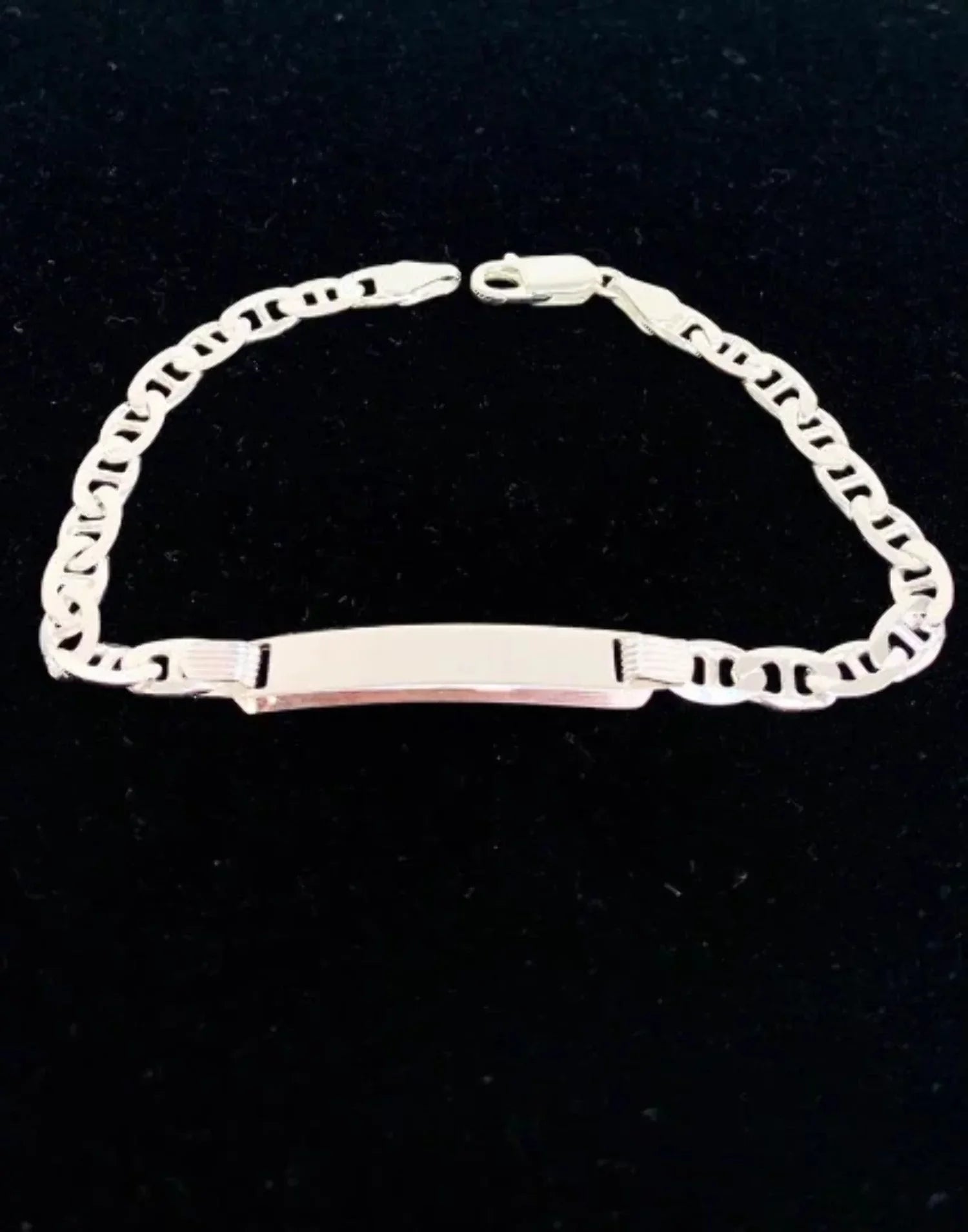 in / Bracelet Bracelet Sterling 8" 925 Pulsera ID for Link Bracelet / Mens 9.7g ID hombre Mariner Mens Silver for para Silver Silver 5.4mm Mariner /