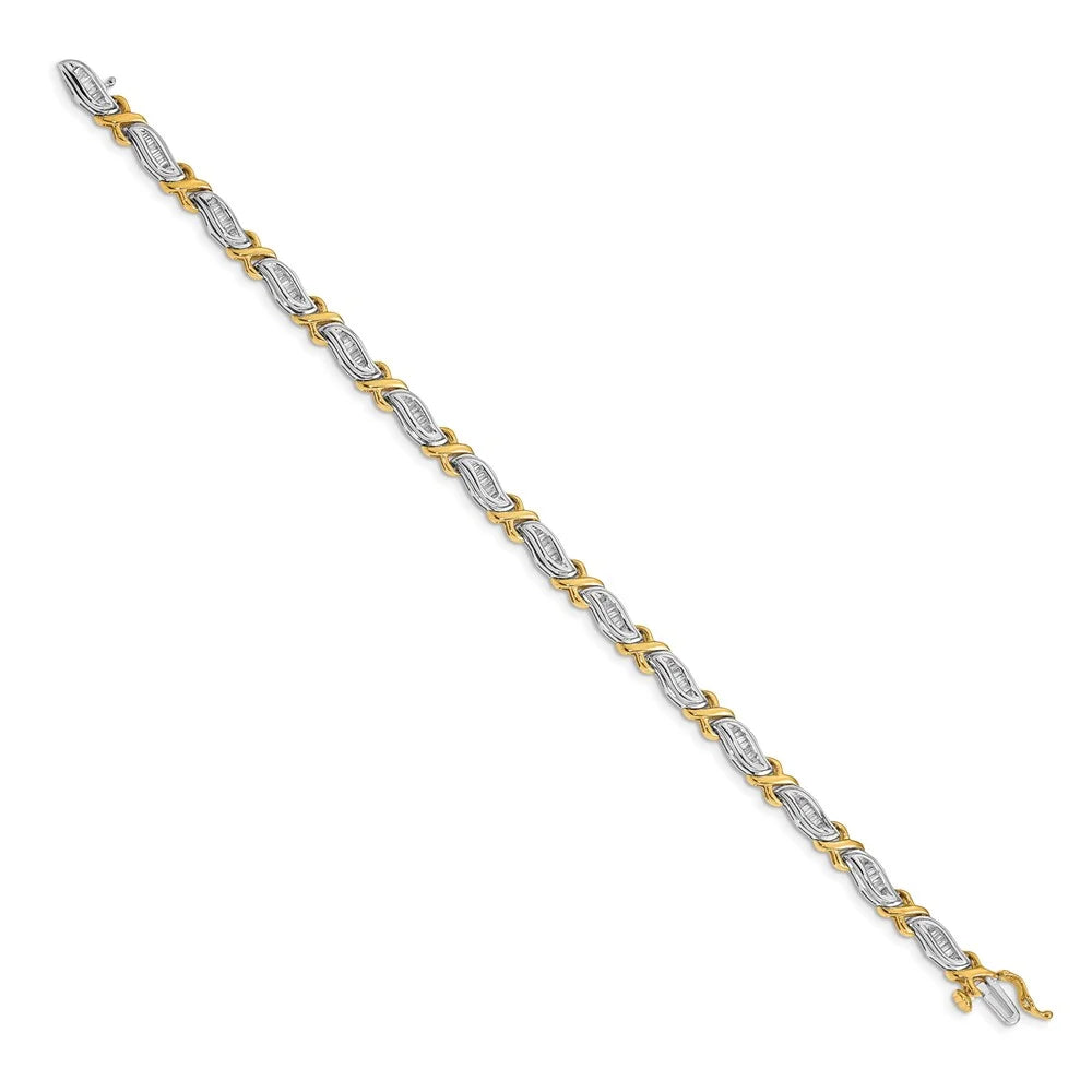 Diamond Baguette Bracelet 1ct. 14k QBM4615-100-WYA Two-Tone
