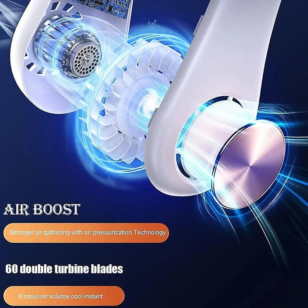 Rechargeable Bladeless Cooler Neck Usb Fan Neckband Cooling