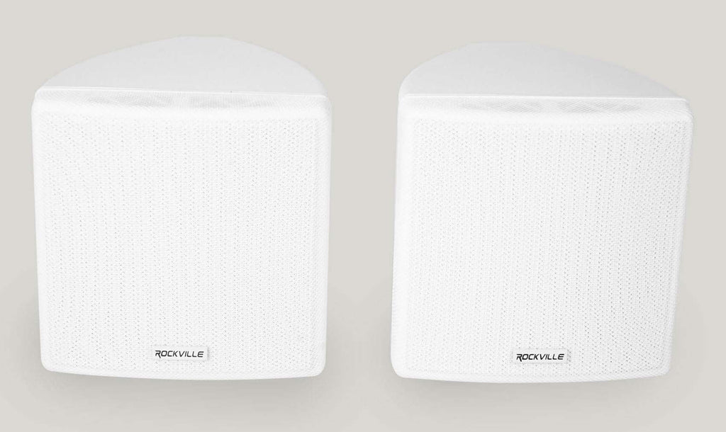 Mount Swivel Speakers Wall 70v Commercial 4 Cube Rockville Restaurant 3.5" White