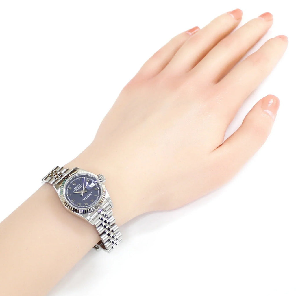 Winding Steel Watch Pre-Owned 69174 Automatic (Good) Oyster Perpetual Stainless Ladies Datejust