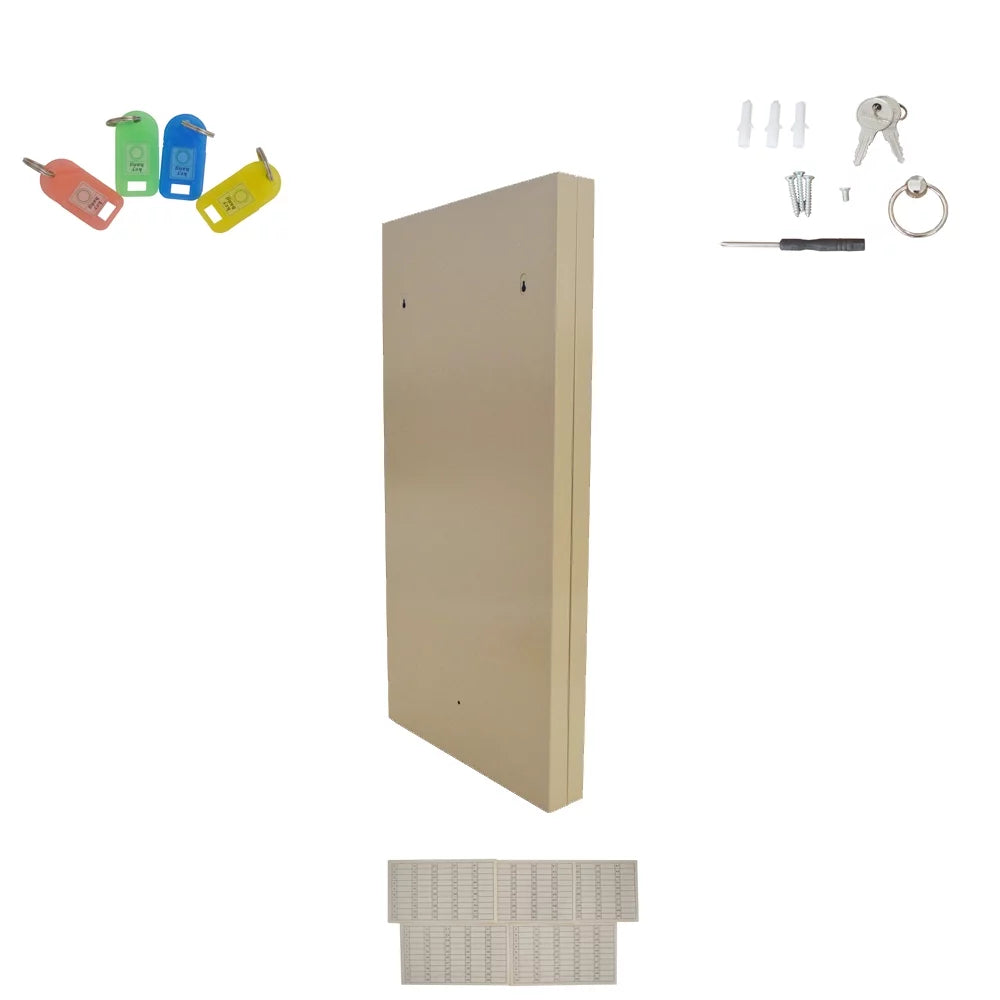 Key Hooks Mount Box Wall Cabinet 100 Organizer Beige Lock EQCOTWEA Key