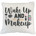 Cover, Pink Brush, Pillow Gift Makeup 20X20 Lovers, up Merch White & IN Eyeshadow Lipstick Makeup Lip, Makeup - Beauty Cosmetologist, Themed for Wake or Artist & Powder Design for w/ Palette