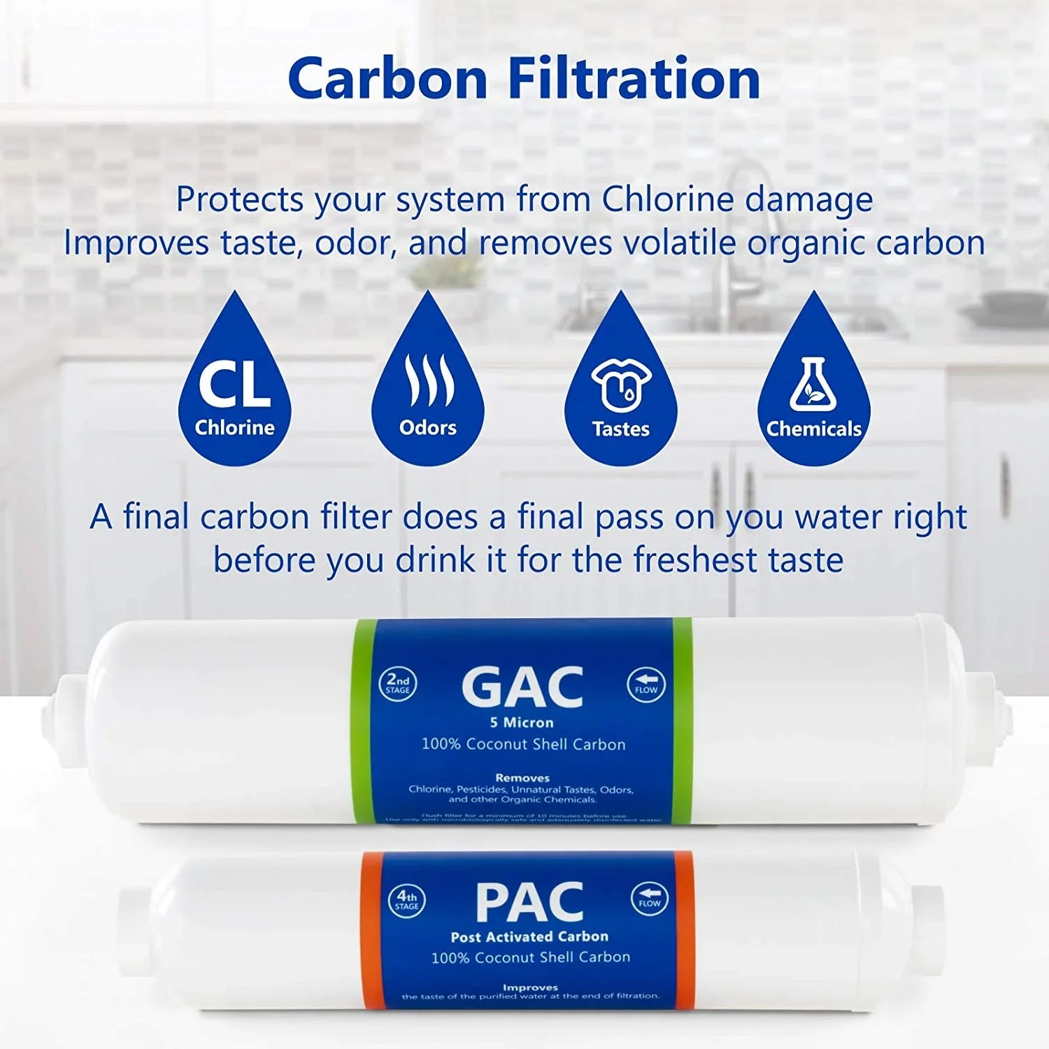 pac system cartridges sediment, reverse quick gac filters filters filter inline countertop set filter month osmosis carbon set and 3 6 1?4” filter connect - replacement