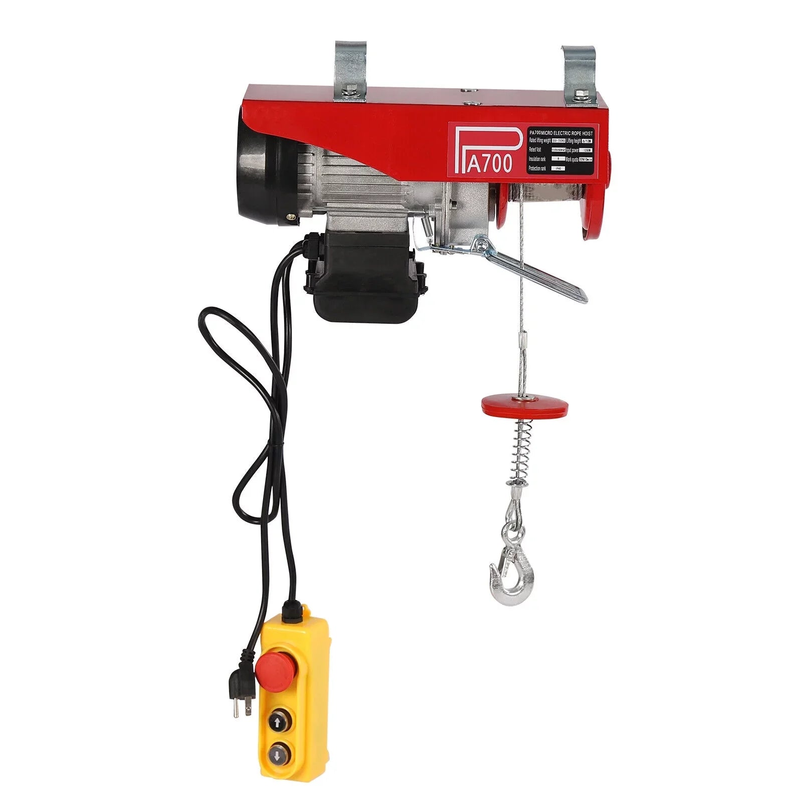 Winch Wire 110V Electric Hoist Portable Electric Winch 1543lbs Control Remote W/