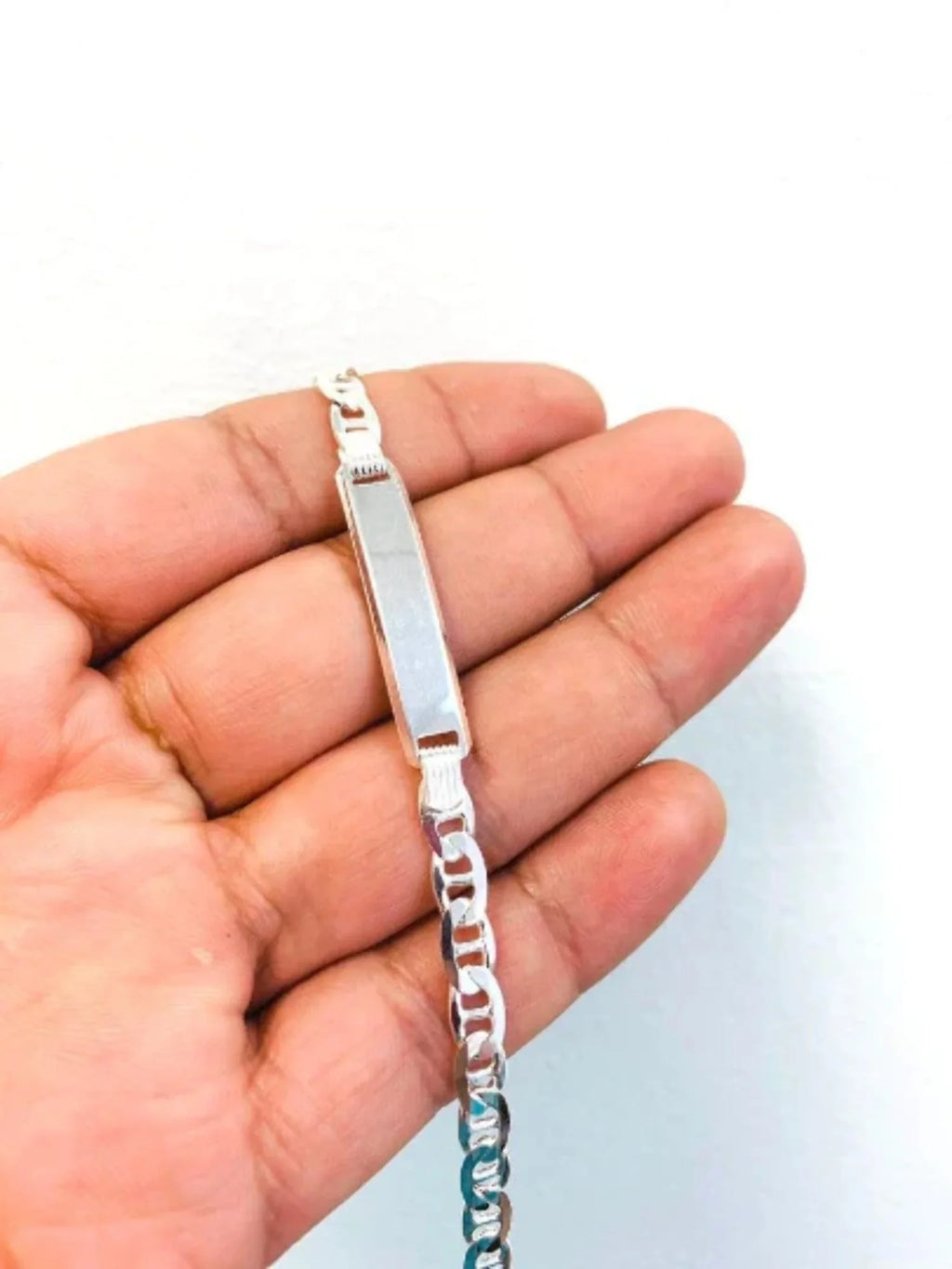 in / Bracelet Bracelet Sterling 8" 925 Pulsera ID for Link Bracelet / Mens 9.7g ID hombre Mariner Mens Silver for para Silver Silver 5.4mm Mariner /
