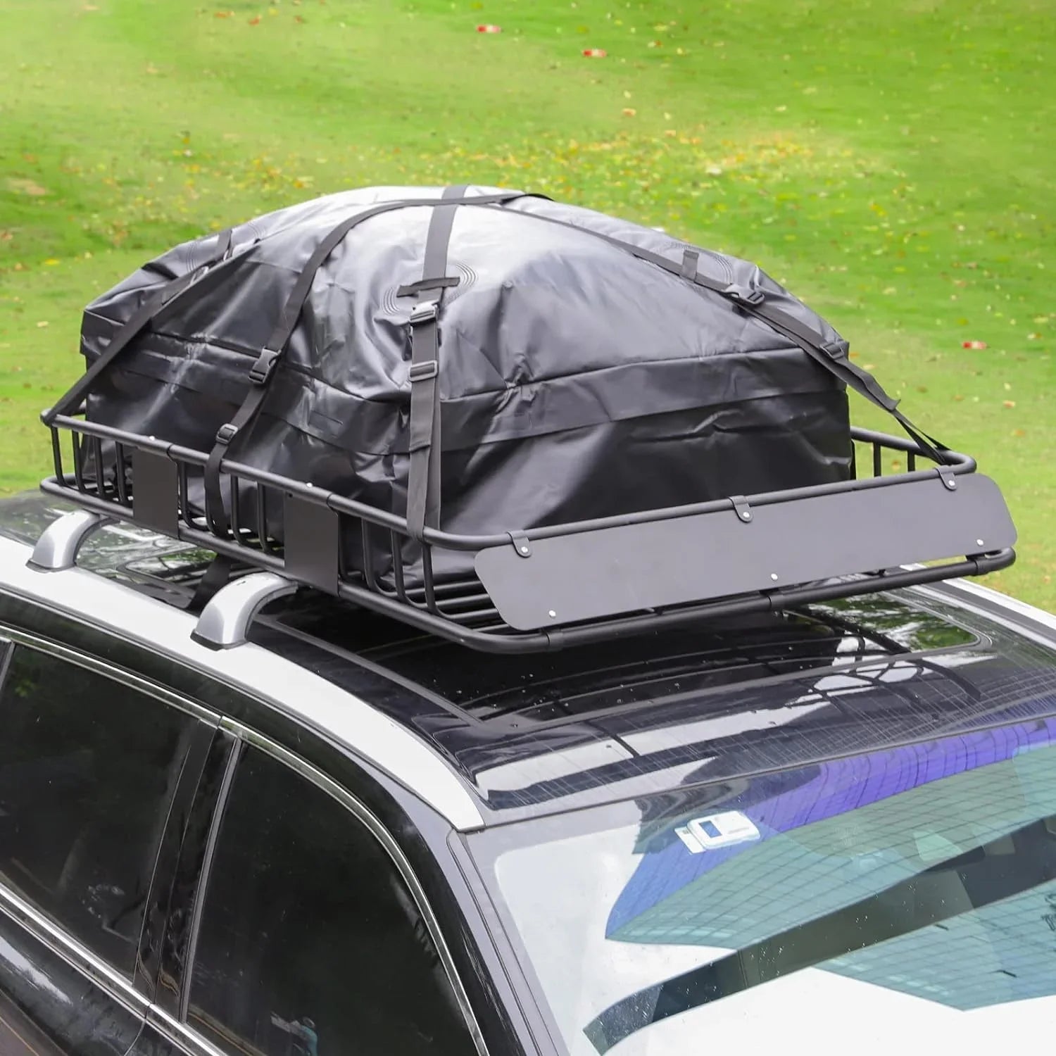 Bag, Down Tie Rooftop Eyoloty Capacity, 64"x SUV, 39" Roof Waterproof Car Strap, Carrier and Basket Luggage Cargo Rack, Net, for Duty Rack Top Extension with Holder 150lb Heavy Construction Steel