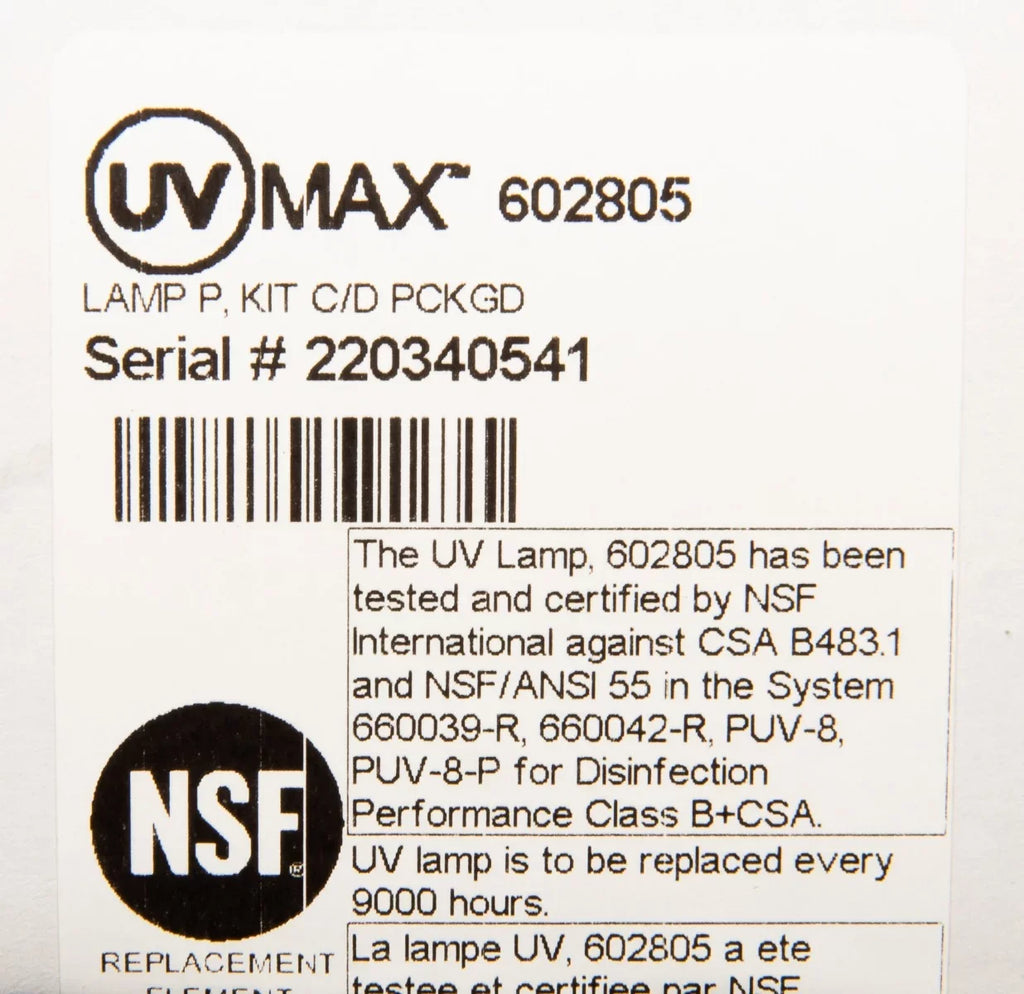 Models Viqua D4 UV Premium 602805 Systems D4, D4+, for Replacement Lamp