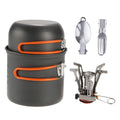 Spoon Camping Hiking Cooking Ignition Stove Picnic Backpacking Lixada Set Piezoelectric Fork Cookware Pot with
