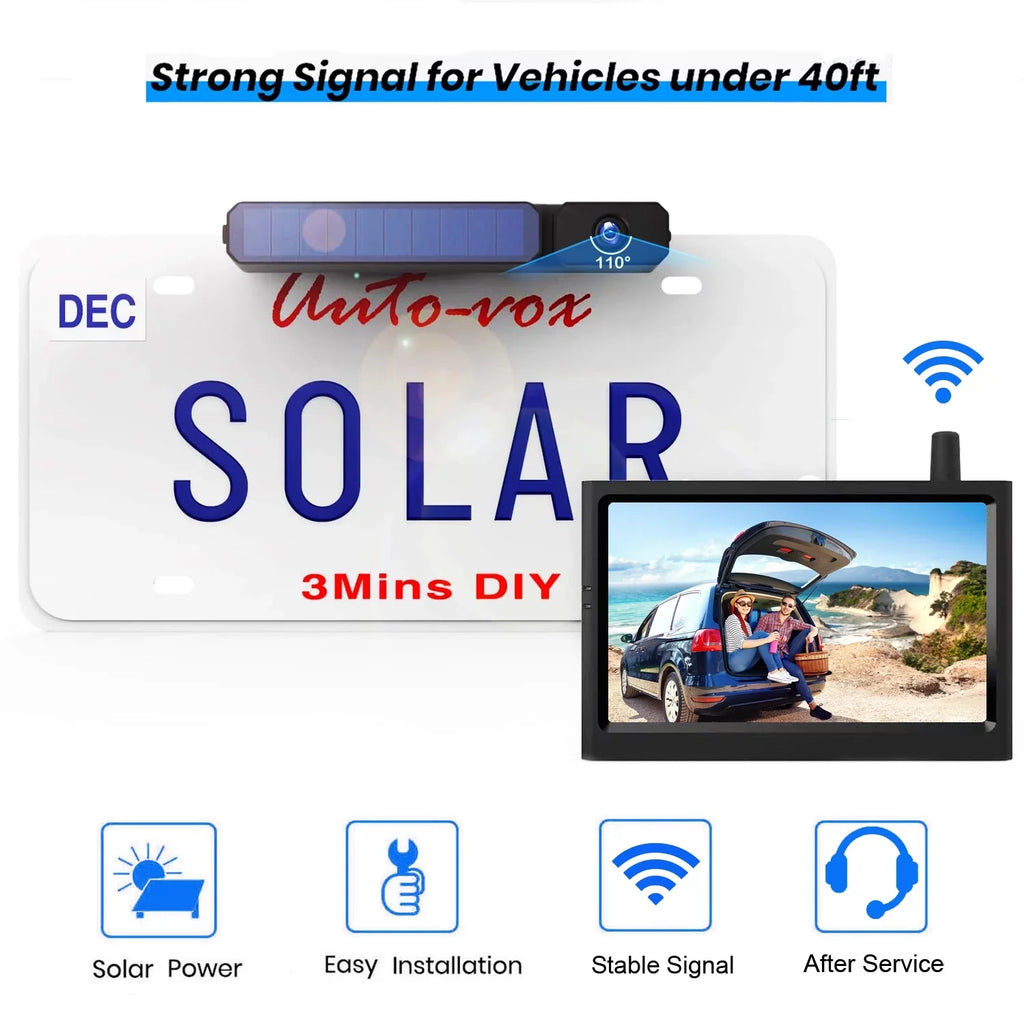 CamperVans,Trucks Rear Reverse Auto-Vox View Camera, Solar Trailer System for Camera Camera Observations Backup Monitor Highway Wireless with Digital Travel RV