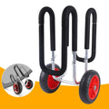 Solid Paddle Trailer, Stand-Up Double Airless Beach Portable Wheel Aviation Beach Cart Aluminum SUP PU Carrier Veneer Cart Board Cart, Surfboard