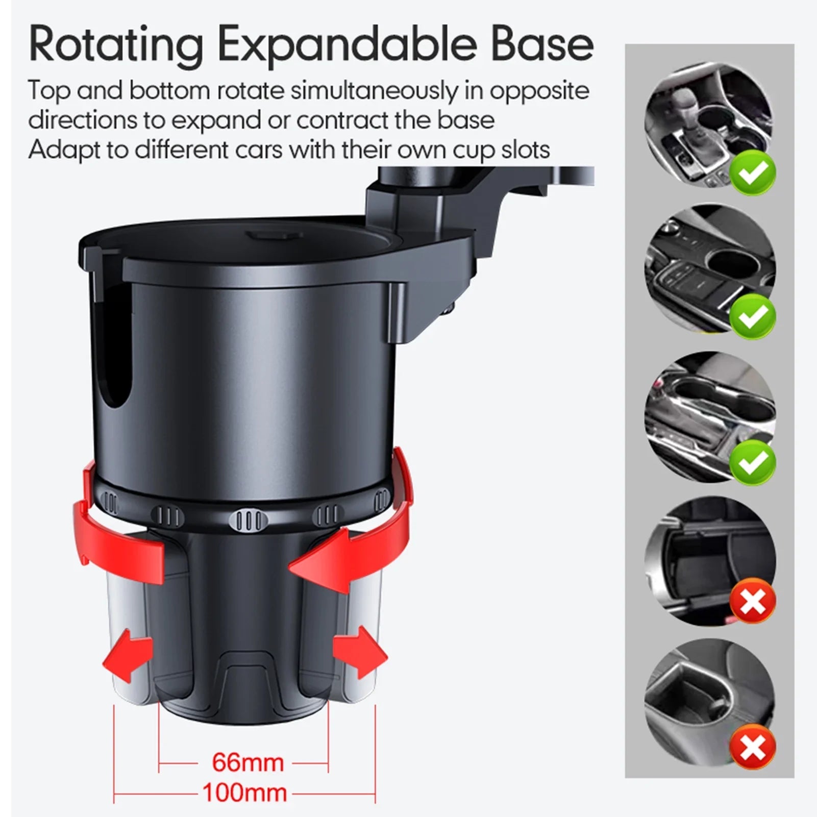 S, Expander Back Phone Tray, Adjustable Convenient Cup dimension Seat Organizer, Holder, for Mobile Base, Front Holder, Multifunctional Travel 360° Auto Car Car Rotation OWSOO with