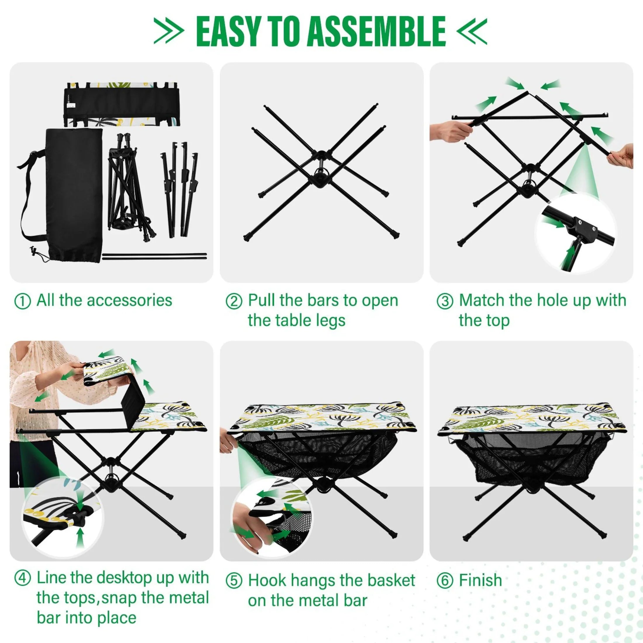 Beach Camping Table Storage Leaves for with Folding Fishing Portable BBQ Table Compact Travel Picnic Table exterior Bag