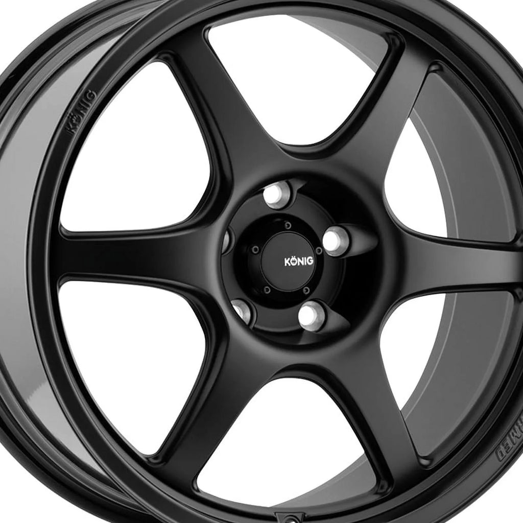 (38mm) Konig Matte 106B 5x114.3 17x8 Wheel Black Hexaform