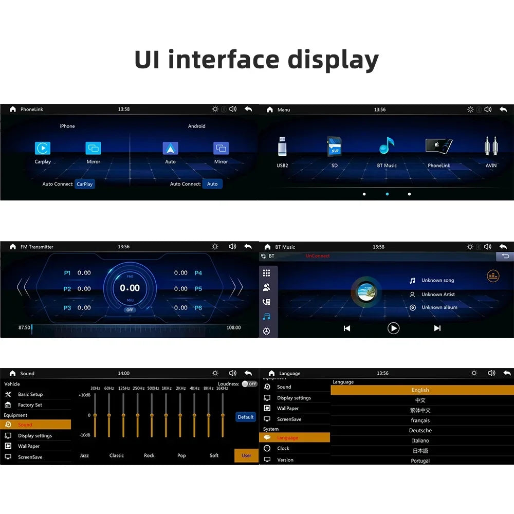 Play Recorder Car Carplay Receiver with Multimedia Car Wireless Android Car Audio Bluetooth,Backup Stereo Polarlander Touch Player Radio TF, Screen AUX, 9.3 Navigation, GPS Inch Auto, Camera,