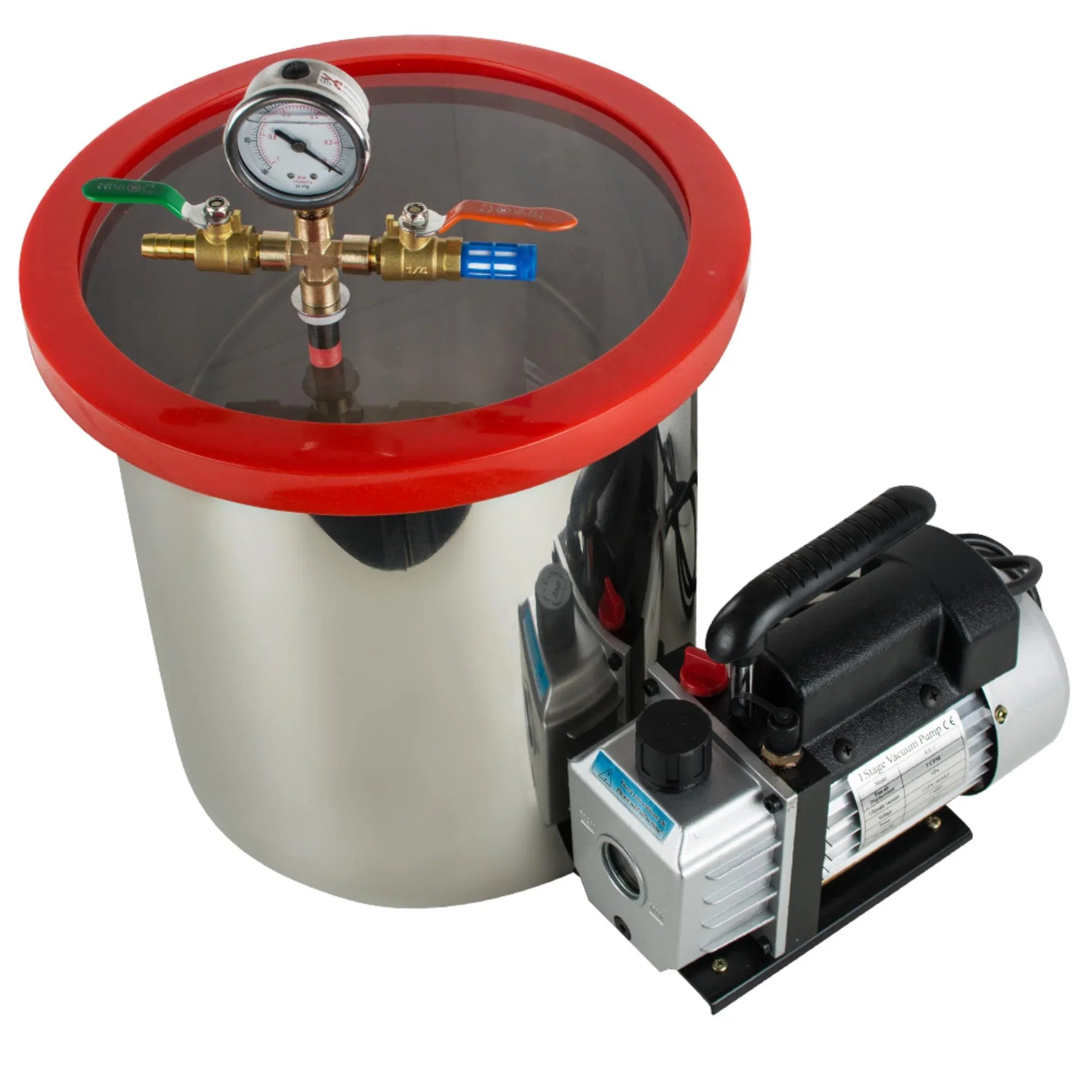 Stainless Pump Bubbles The Vacuum Powerful Silicone Gallon] Efficiently Degassing - Vacuum 3CFM Chamber [5 and Eliminate Ultimate Kit Air Steel Our with Machine