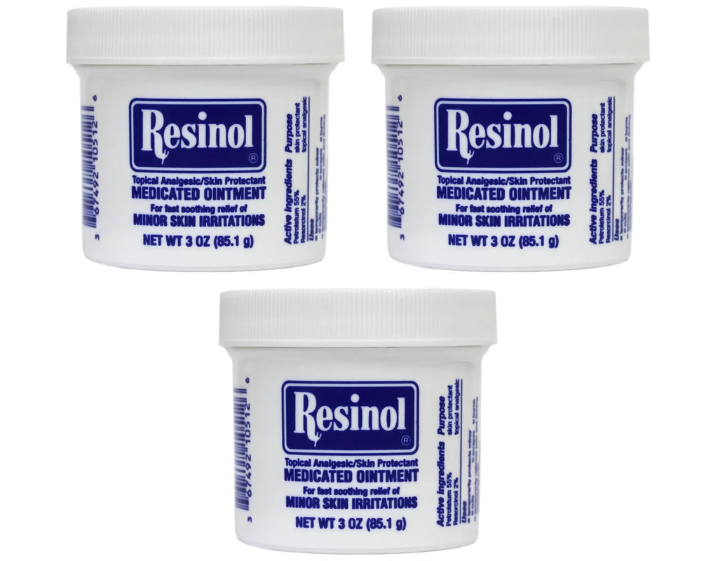 3 Ounce Relief and Medicated Resinol Protection Jar - Pack Irritations, Ointment 3 And Rashes Itch For Of Skin