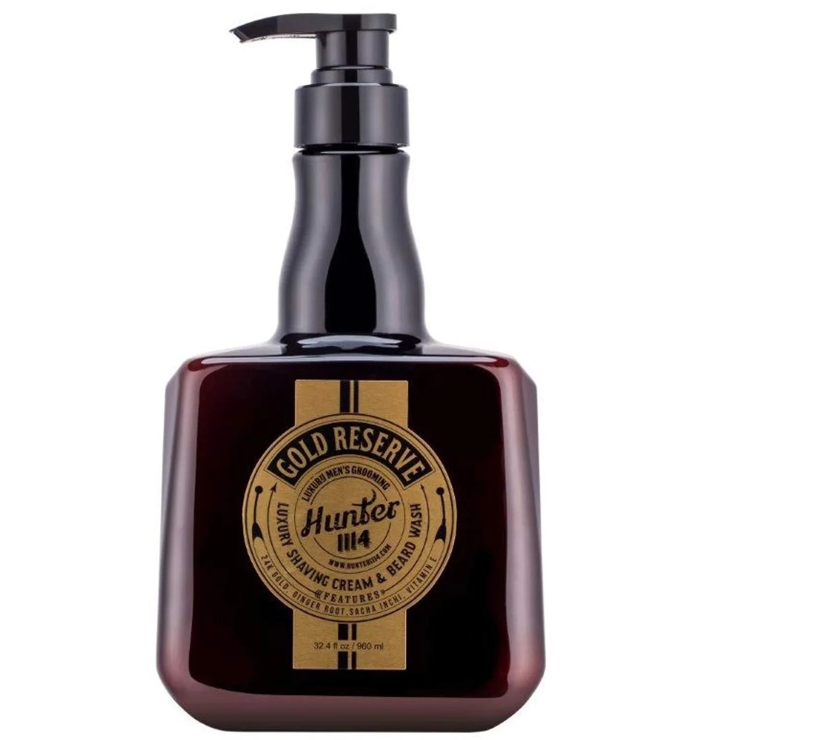Shaving Ounce Hunter Men's Gram and Reserve Luxury Grooming32.4 1114 Wash Beard Luxury Gold Cream 960