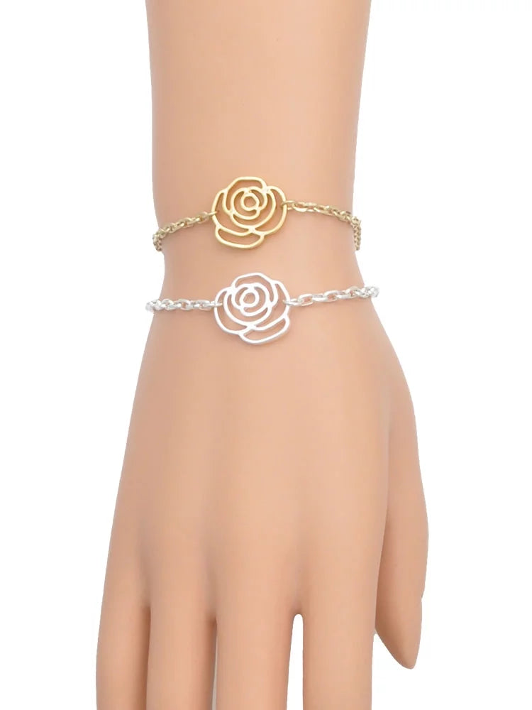 Extender Leaf Lucky Chain Green Bracelet, Two Four 6.75"+2" Gold-tone Jewelry Silvertone Delight Link Flower Sided Enamel Clover