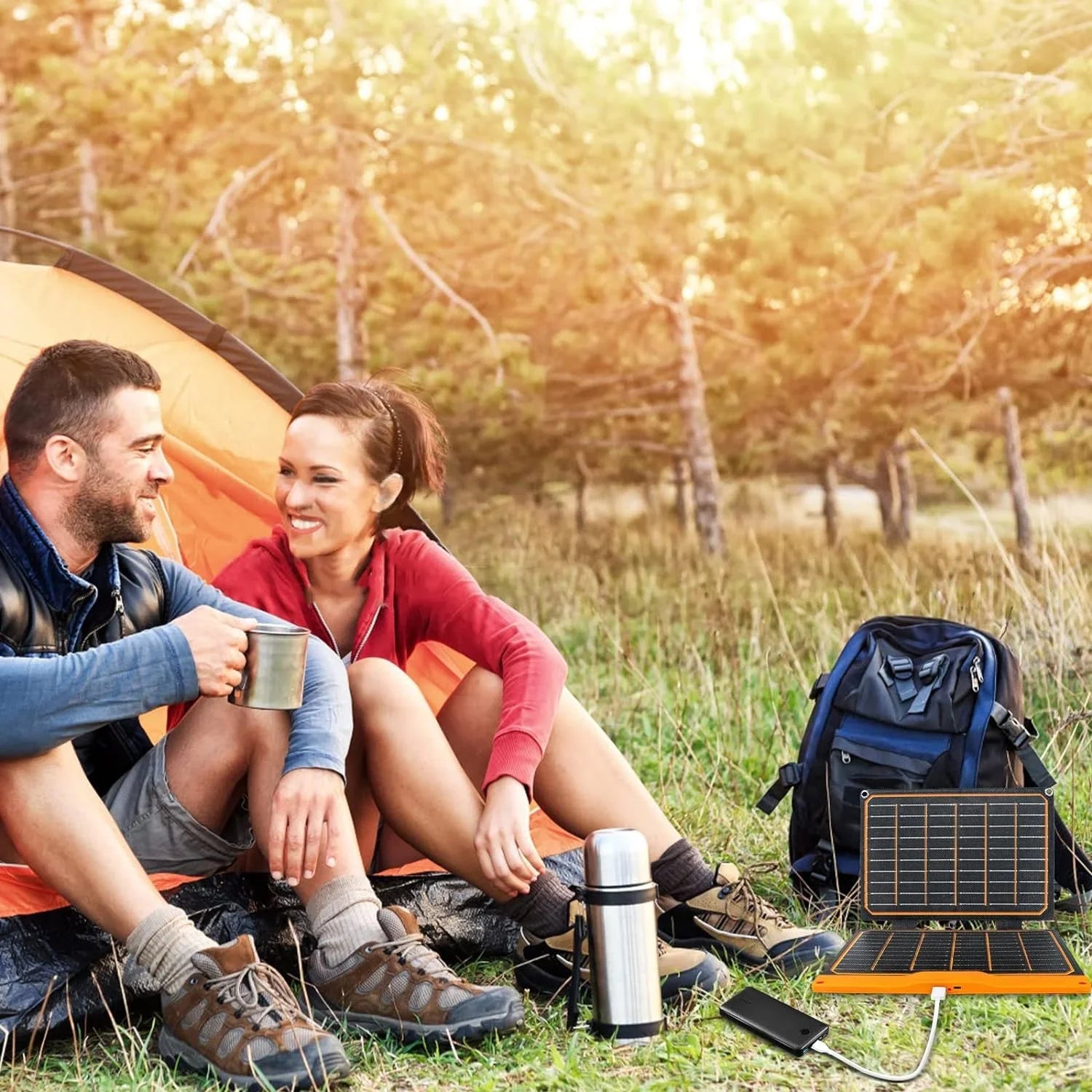 Lightweight Backpacking 20W Portable Phones 5V Waterproof USB ETFE PD2.0 Panel Foldable Bank Small IP67 Tablets Emergency USB-C Charger FlexSolar Power Camping Panel Power USB-A Solar Hiking for