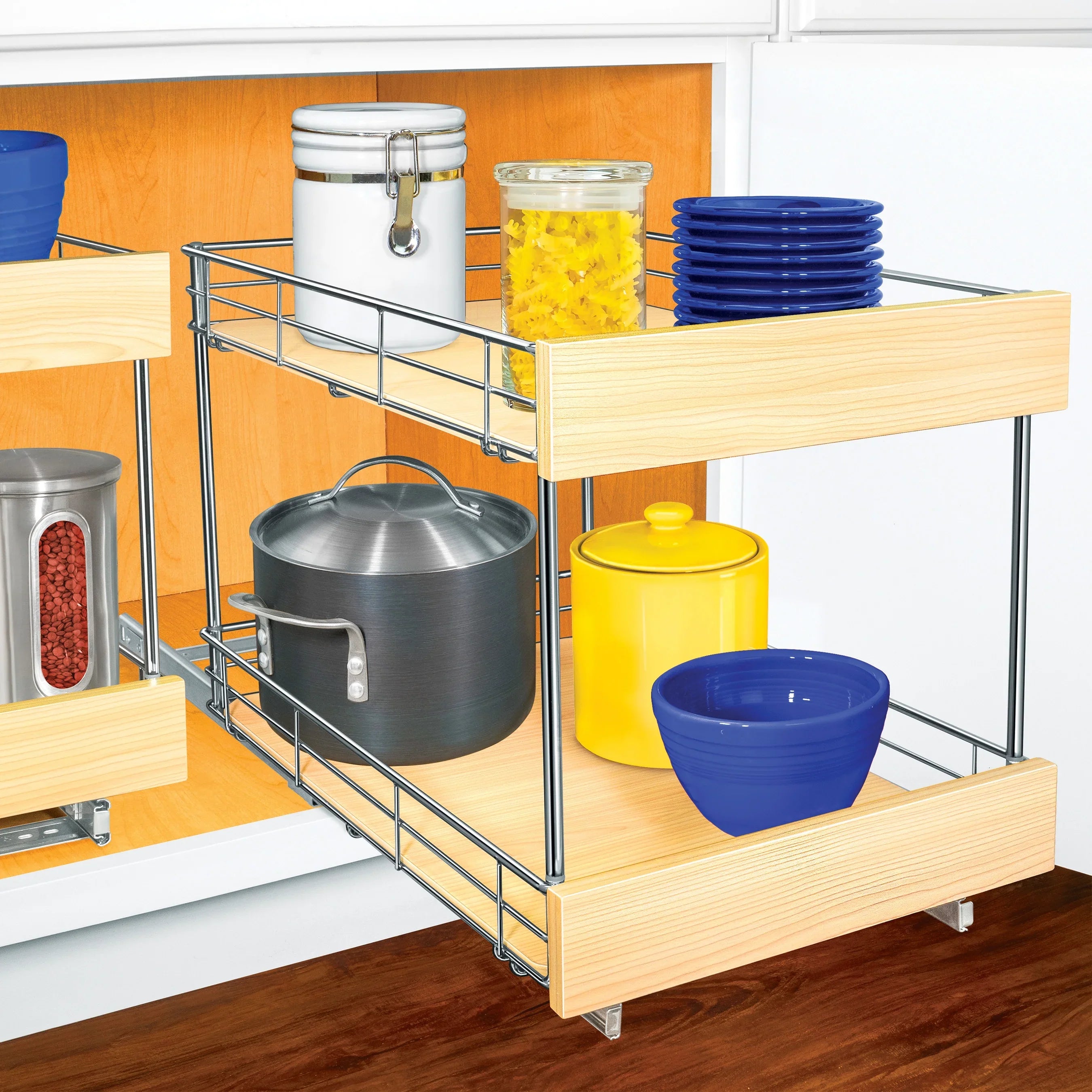 Sliding Cabinets 21", for Roll Warranty- Out - Out Ltd Shelf x Pans - Cabinet Pantry PROFESSIONAL® Out Organizer LYNK Kitchen - Double for Lifetime Shelves Pull 14" SELECT™ Slide Drawers Pots,