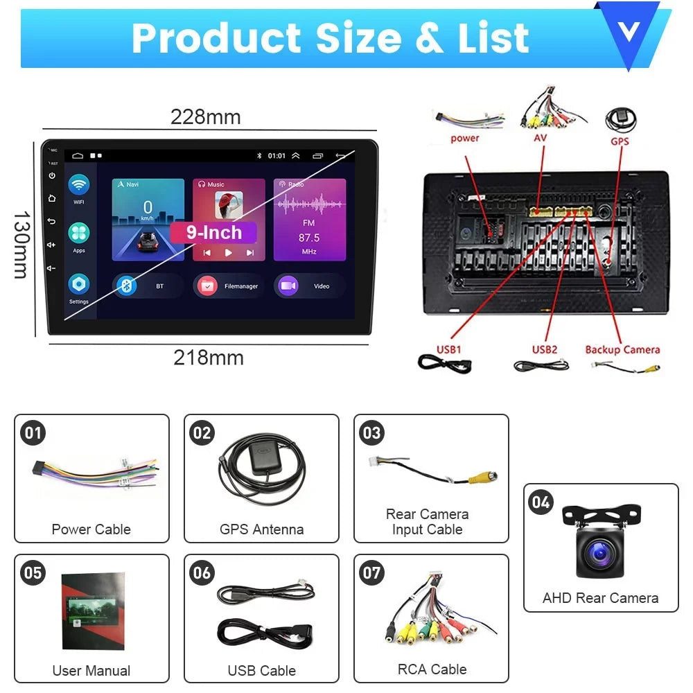 WIFI Camera Touchscreen Tribu Hifi, 13 Android 9'' Mirror Stereo Radio Wireless Podofo Car AHD 2+64G Android Escape/ for Carplay Auto GPS Backup FM Bluetooth 2007-2012 Link Kuga/Mazda