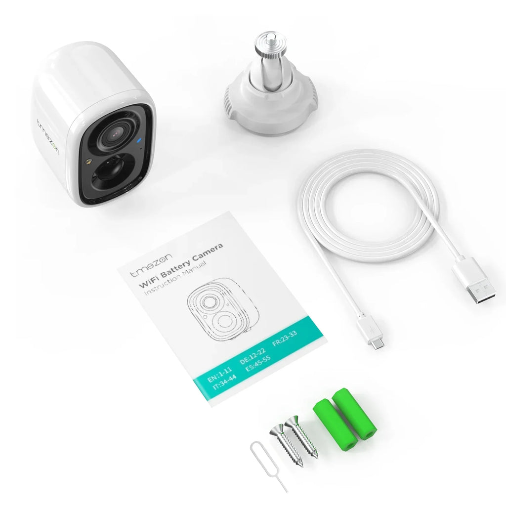 Home WiFi Way for Security Wireless 2K Battery Night Camera 2 Detection, Surveillance with Rechargeable Waterproof, Motion Audio, Powered Vision Camera SD/Cloud TMEZON AI exterior