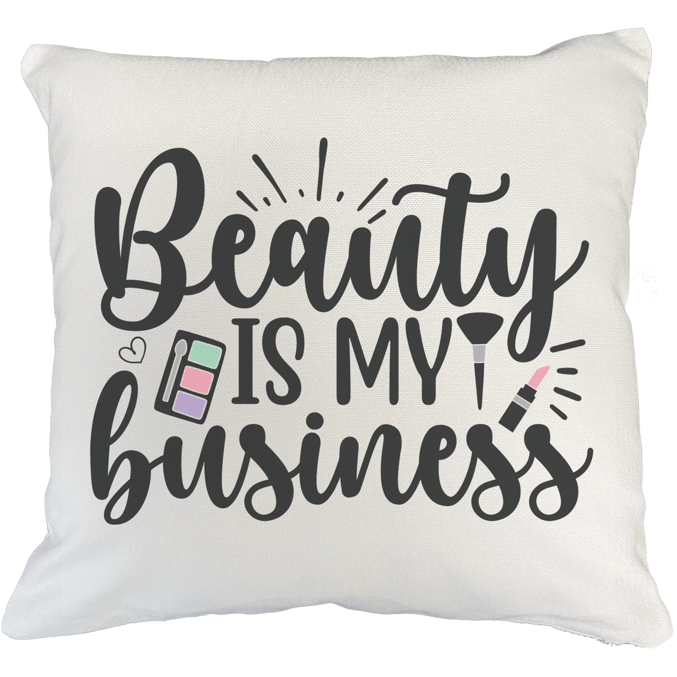 & Beauty or IN Makeup 20X20 Beauty - Cosmetologist, Lovers, w/ Merch Makeup Design Cover, Palette, Pillow Gift White Pink Brush Is Themed Business My for for Artist Lipstick Eyeshadow