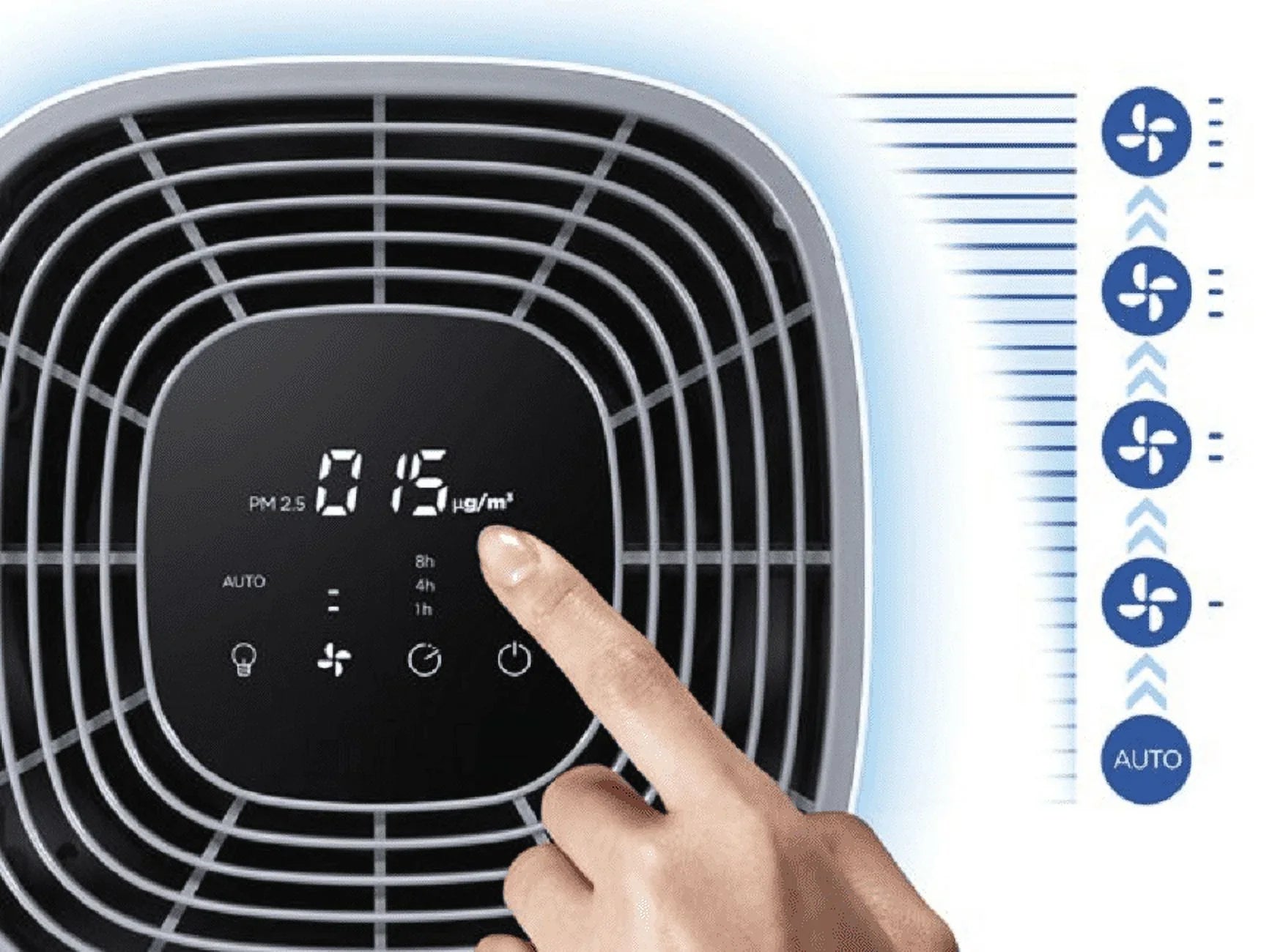 Filter, up Large Sq. Capacity True HEPA Clorox 11010 Refurbished 1,500 Air to Purifier, ft. Room