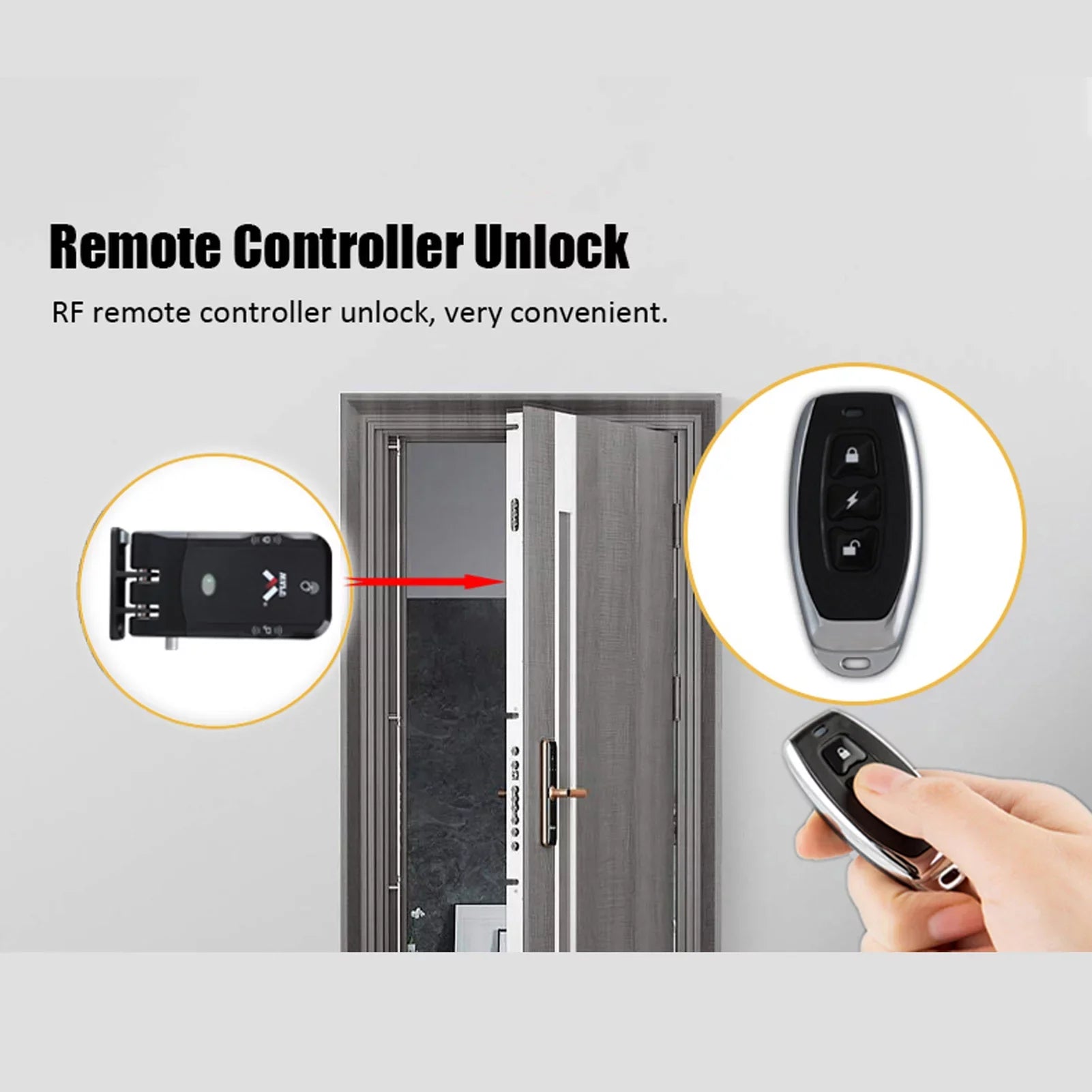 Door Smart with Wireless Lock Remote Pinnaco Keyless Control Lock WAFU
