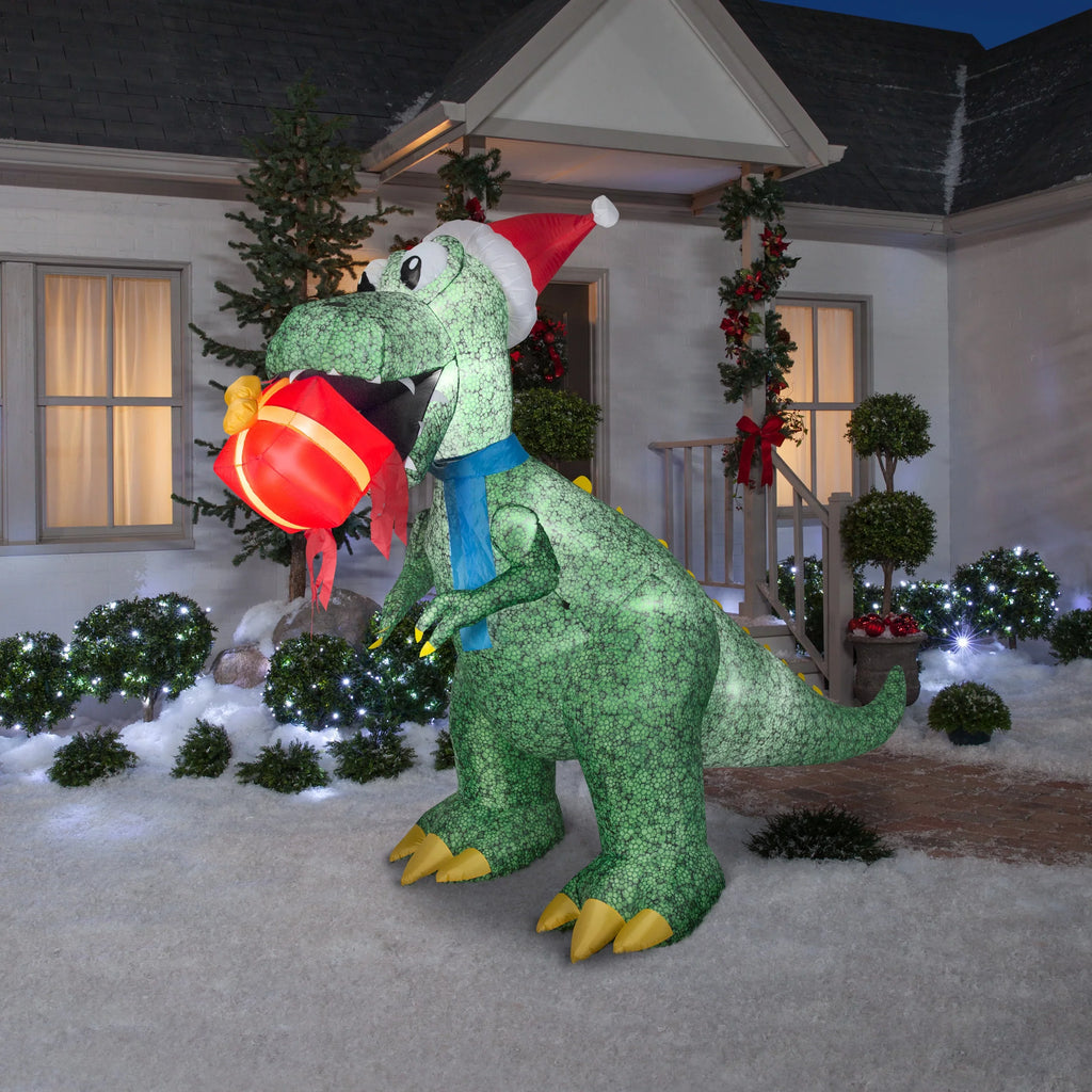 Airblown Ft. T-Rex Christmas Inflatable 7