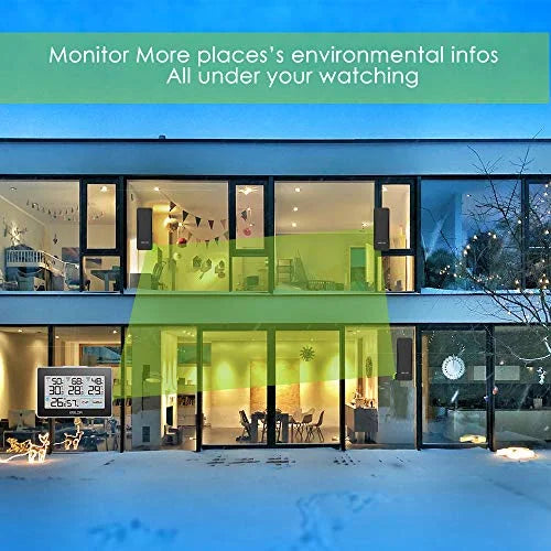 and Hanging Station Max Tracker Real-Time with - Slot, LCD, Sensors, climate BALDR Wireless 262 Built-in Remote ft with 3 Humidity Digital Meter Black Temperature and Distance Touchscreen, Stand