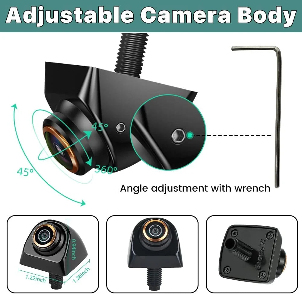 AHD Reverse View HD Trailer, with 720P Backup/Front/Side GreenYi SUV, Rim, Car, for Camper, Camera Rear RV, Cam Gold